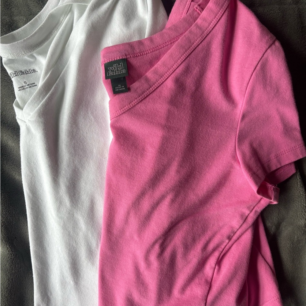 Wild Fable Vibrant Pink and Classic White Tops